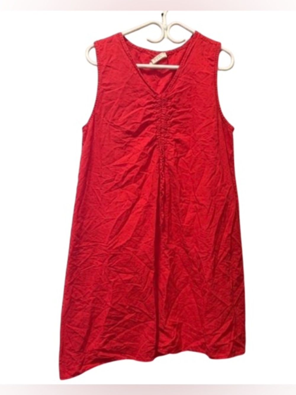 Spighe Di Lino Italy Red Linen Blend Sleeveless Tunic Dress XL